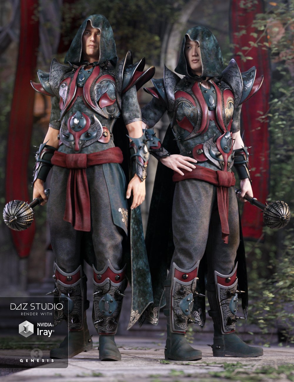 Arcane Summoner Outfit for Genesis 3 Male(s) by: ArienNikisatez, 3D Models by Daz 3D