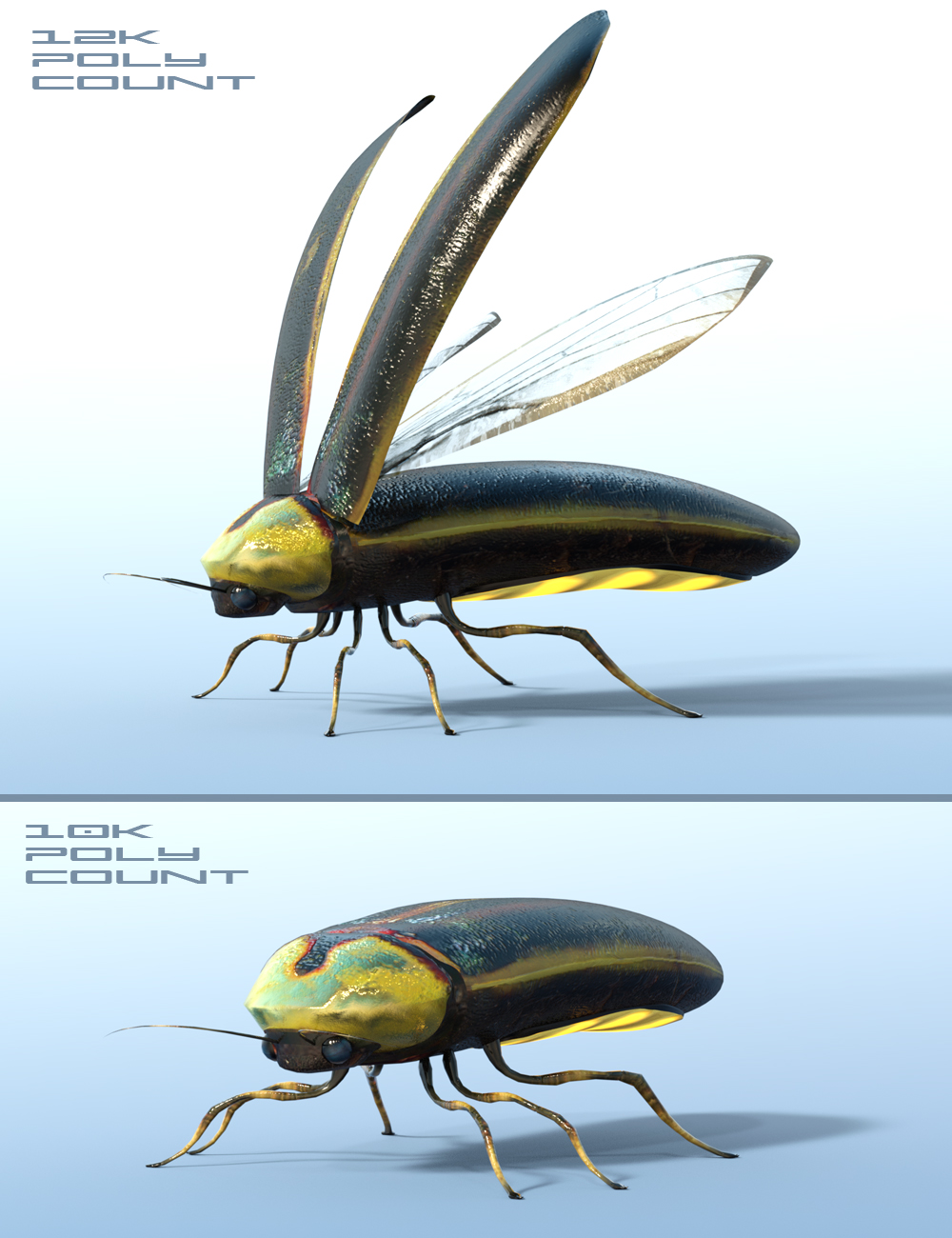 Low Poly Lightning Bugs by: The AntFarm, 3D Models by Daz 3D