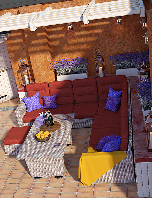 Outdoor Lounge Area Extras by: DianePredatron, 3D Models by Daz 3D