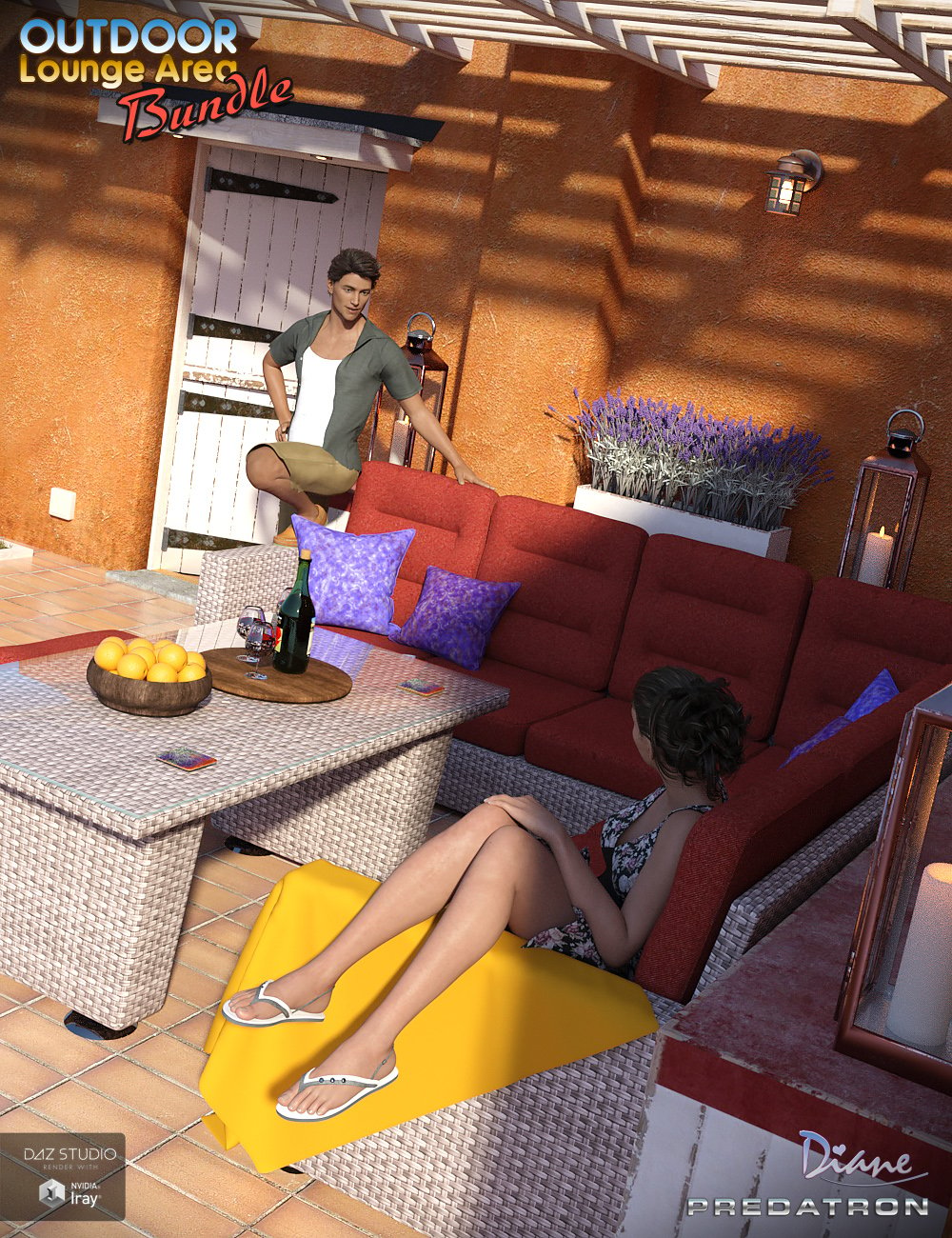 Outdoor Lounge Area Bundle by: DianePredatron, 3D Models by Daz 3D