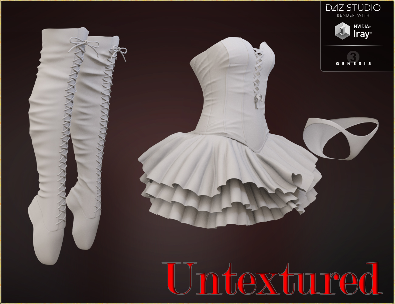 Bad Ballerina HD Outfit for Genesis 3 Female(s) by: NikisatezOziChick, 3D Models by Daz 3D