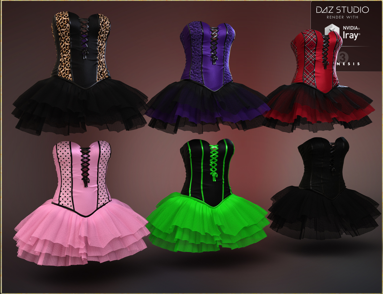 Bad Ballerina HD Outfit for Genesis 3 Female(s) by: NikisatezOziChick, 3D Models by Daz 3D