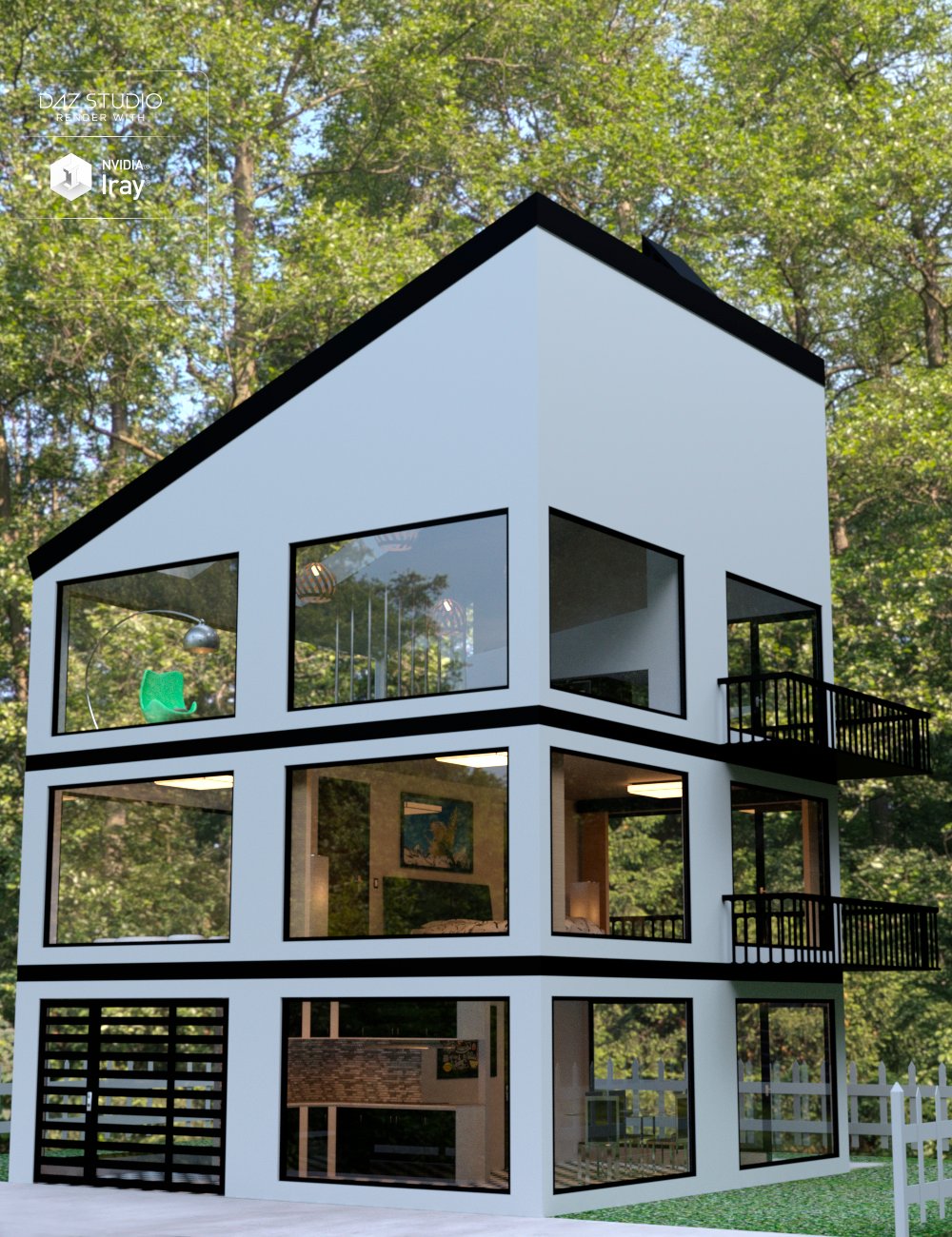 Black & White House Black & White House by: Human, 3D Models by Daz 3D