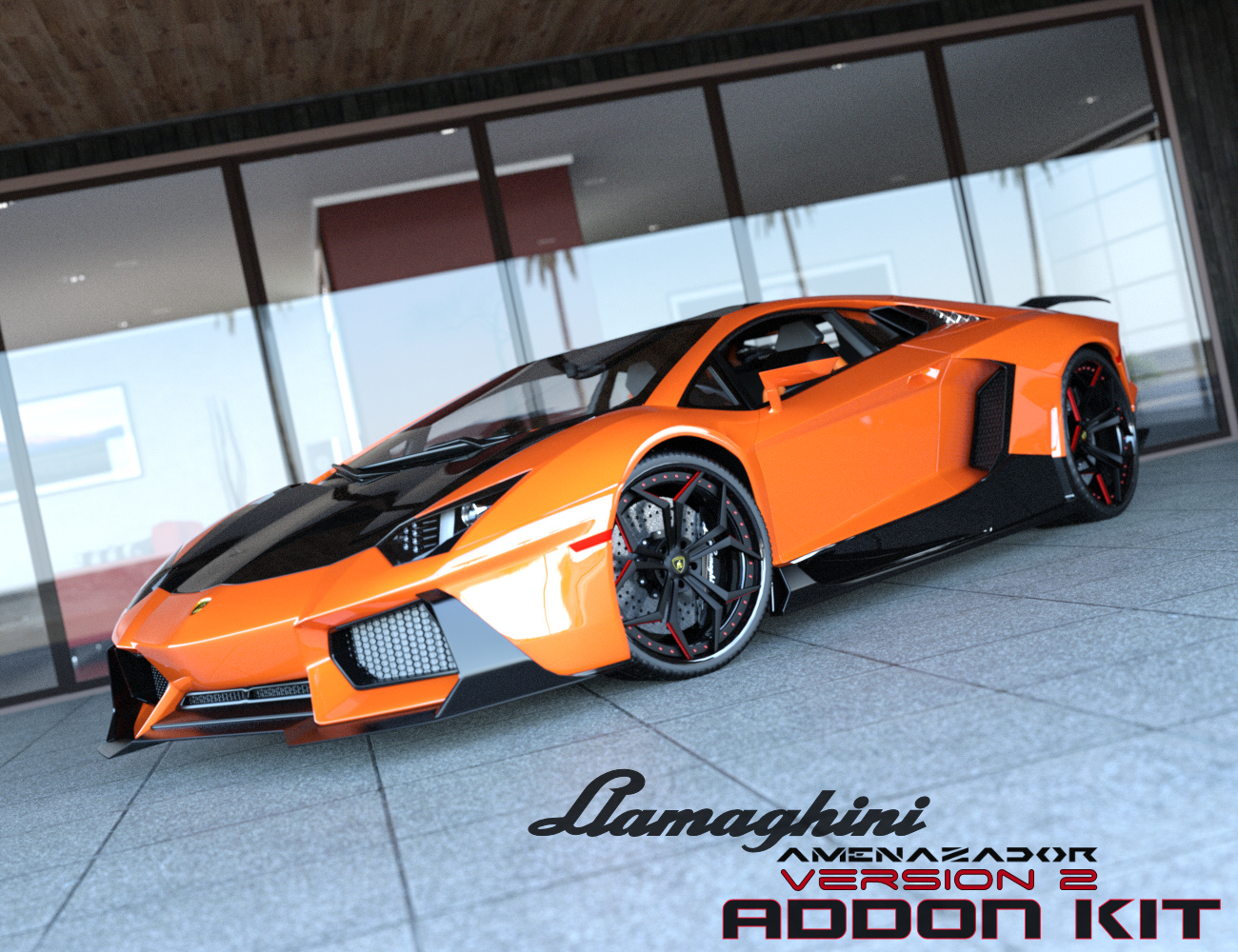 Llamaghini Amenazador Version 2 Addon Kit by: Mattymanx, 3D Models by Daz 3D