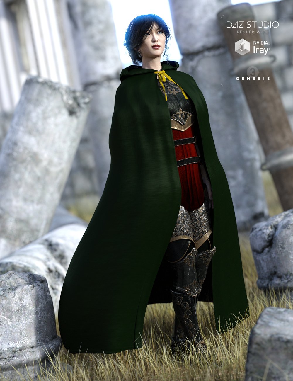 Medieval Cloaks for Genesis 3 Female(s) by: JGreenleesPoisenedLily, 3D Models by Daz 3D