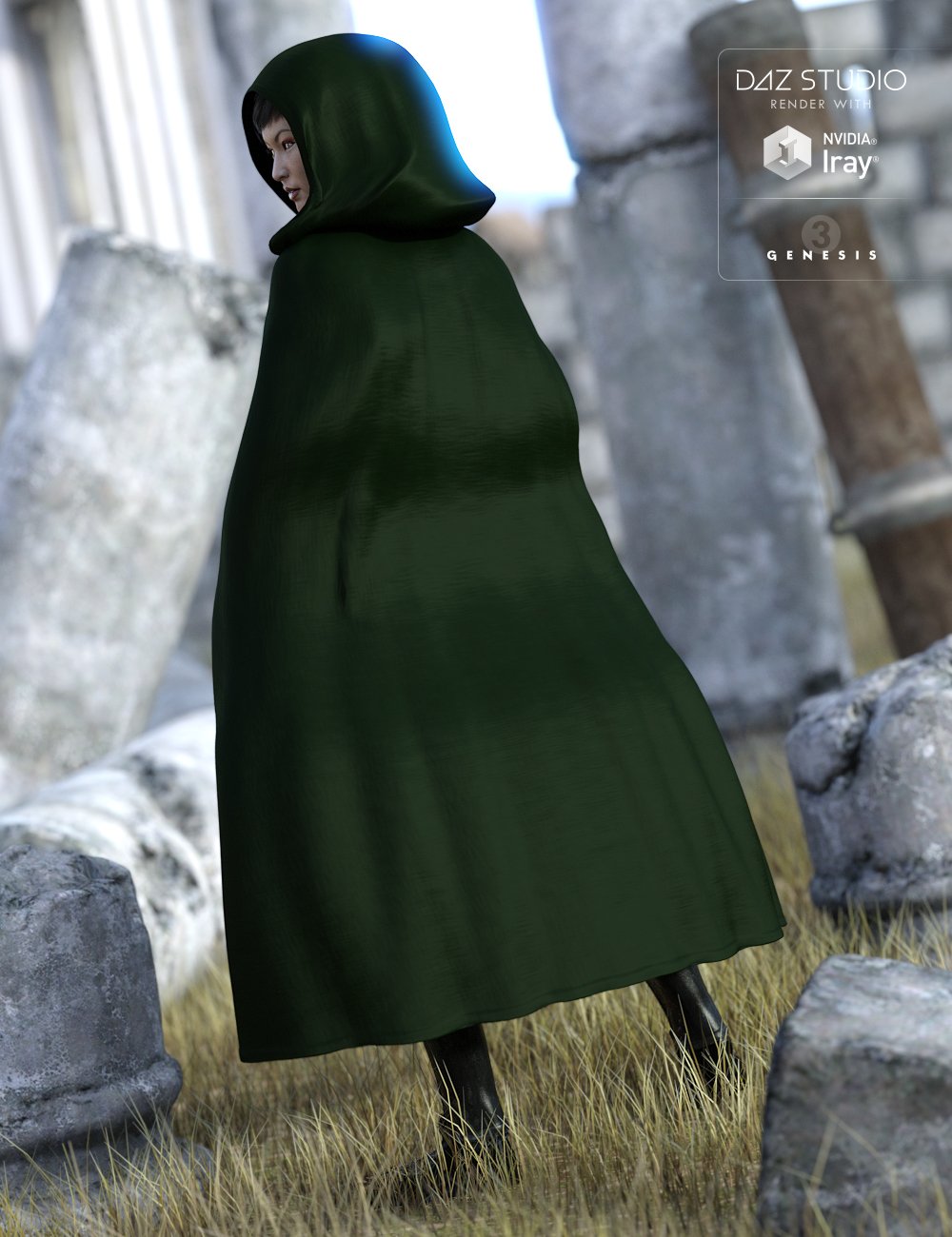 Medieval Cloaks for Genesis 3 Female(s) by: JGreenleesPoisenedLily, 3D Models by Daz 3D