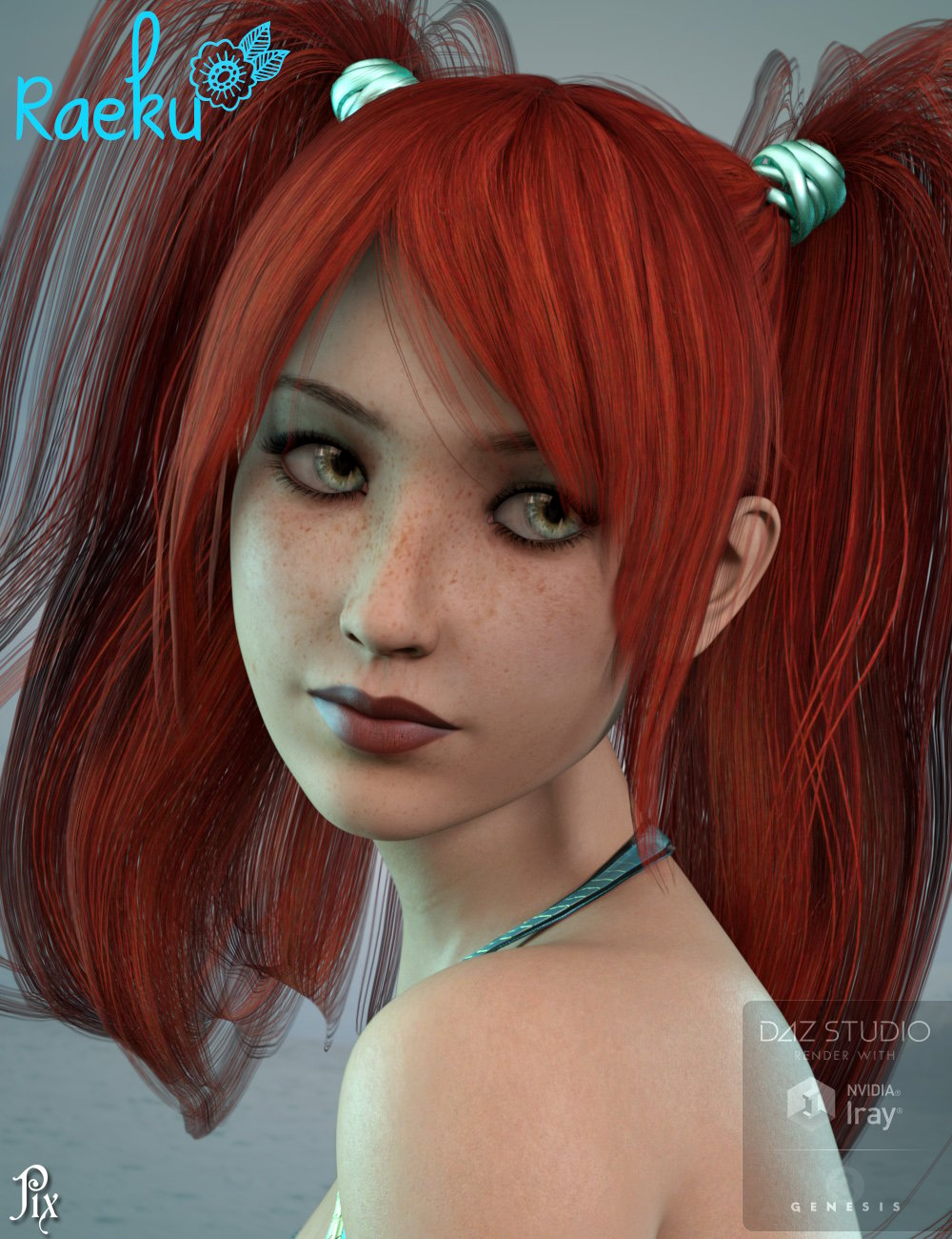Pix Raelyn-Raeku Character and Splash Swim Wear for Genesis 3 Female(s) by: Pixelunashadownet, 3D Models by Daz 3D