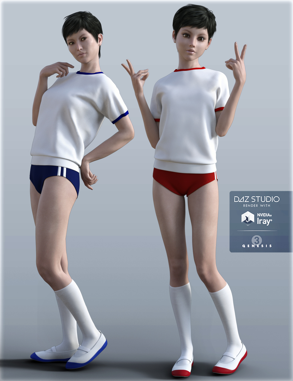 Japanese School Sportswear for Genesis 3 Female(s) by: IH Kang, 3D Models by Daz 3D