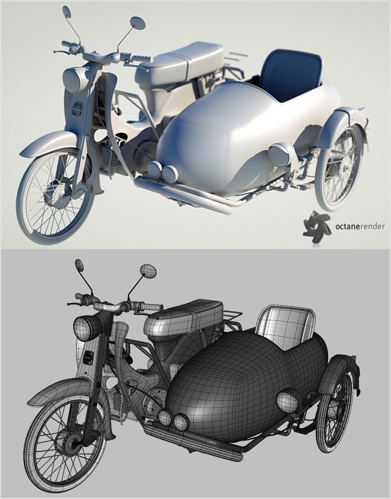 Moped Side Car by: David BrinnenForbiddenWhispers, 3D Models by Daz 3D