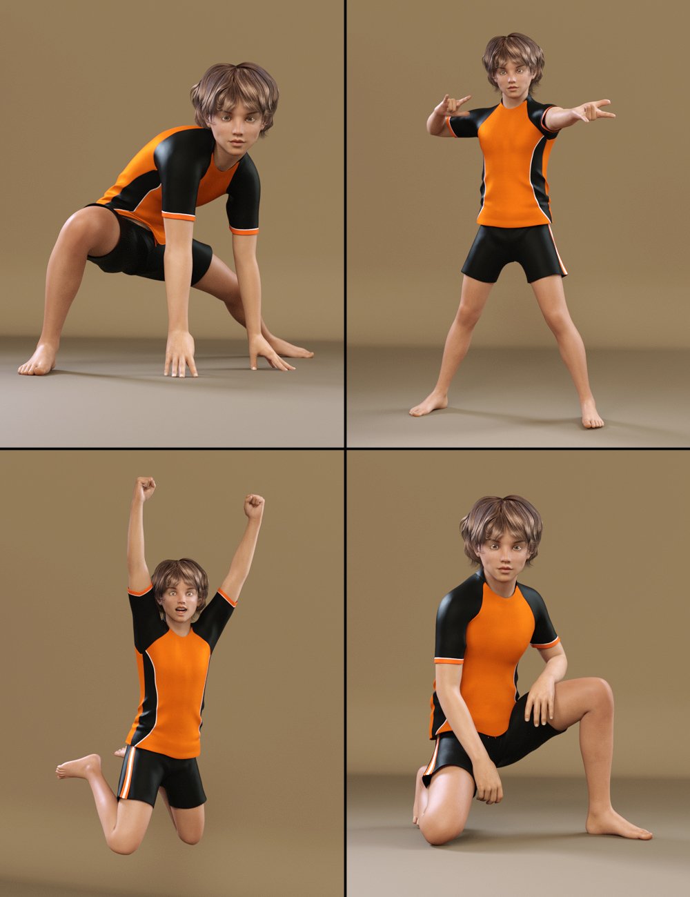 Hero Boy Poses for Tween Ryan 7 by: Val3dart, 3D Models by Daz 3D