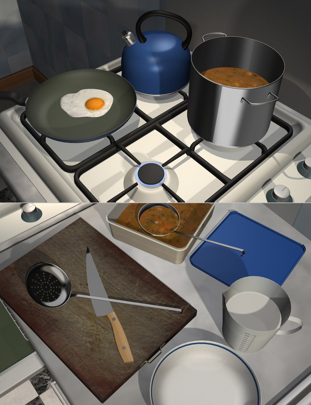 Home One Kitchen by: maclean, 3D Models by Daz 3D