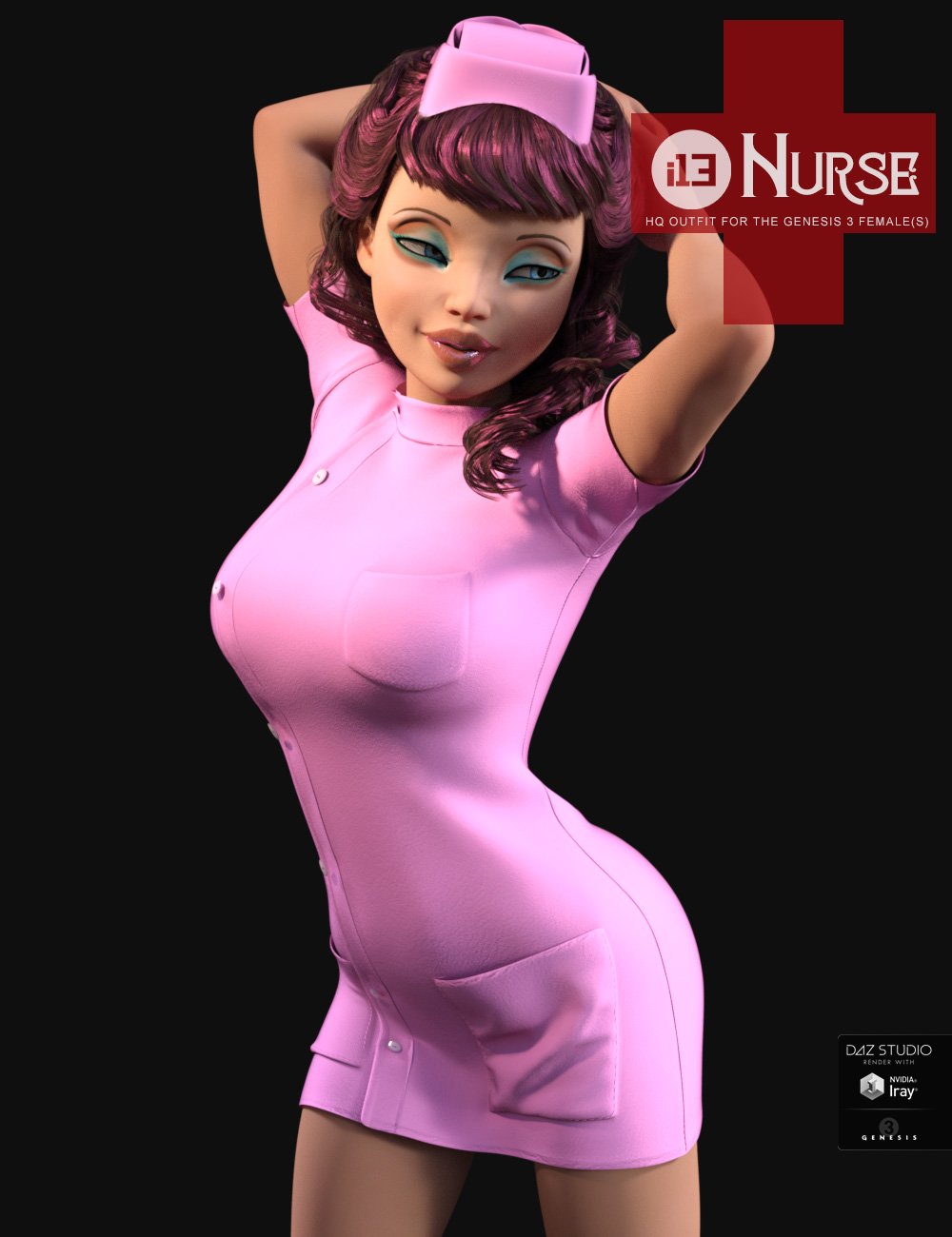 i13 Nurse Outfit for the Genesis 3 Female(s) by: ironman13, 3D Models by Daz 3D