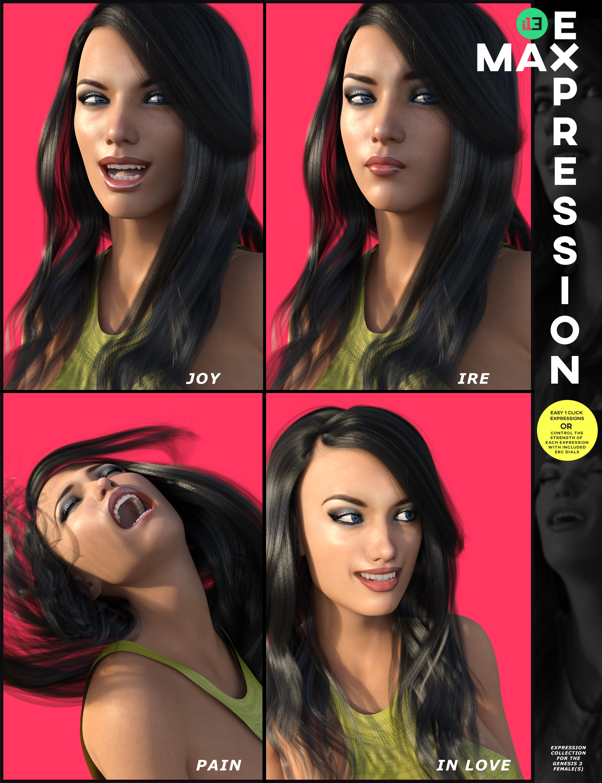 i13 MAX Expression for the Genesis 3 Female(s) i13 MAX Expression for the Genesis 3 Female(s) by: ironman13, 3D Models by Daz 3D