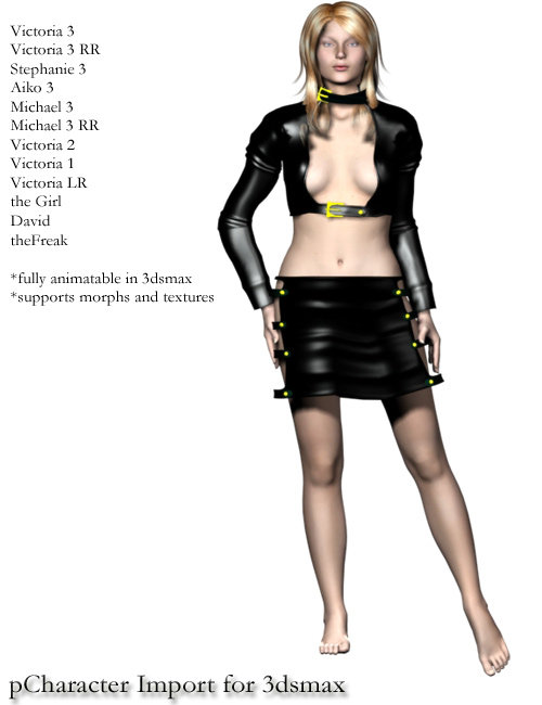 pCharacter Import for 3dsmax by: MarkcusD, 3D Models by Daz 3D