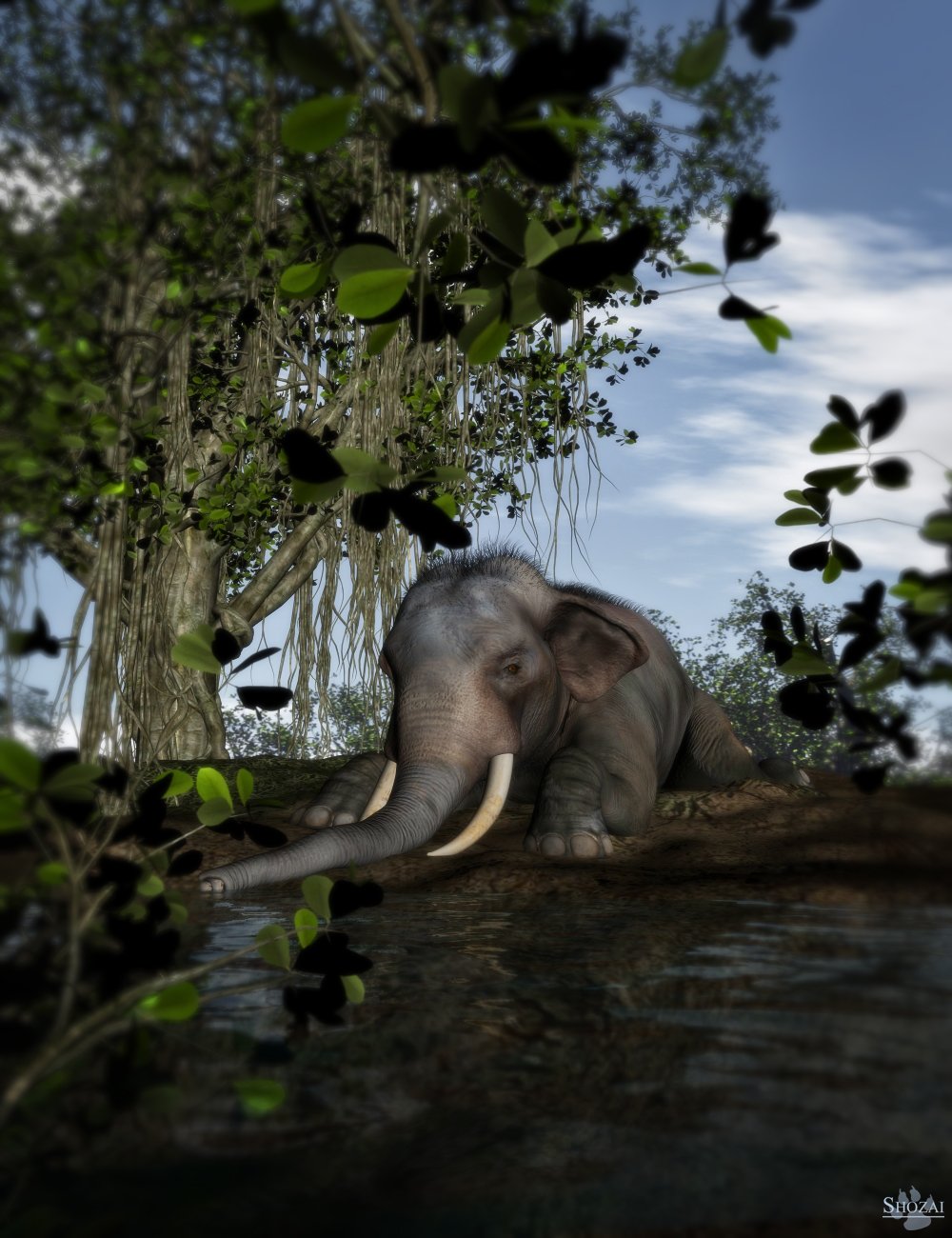 Indian Elephant for Poser by AM by: Alessandro_AM, 3D Models by Daz 3D