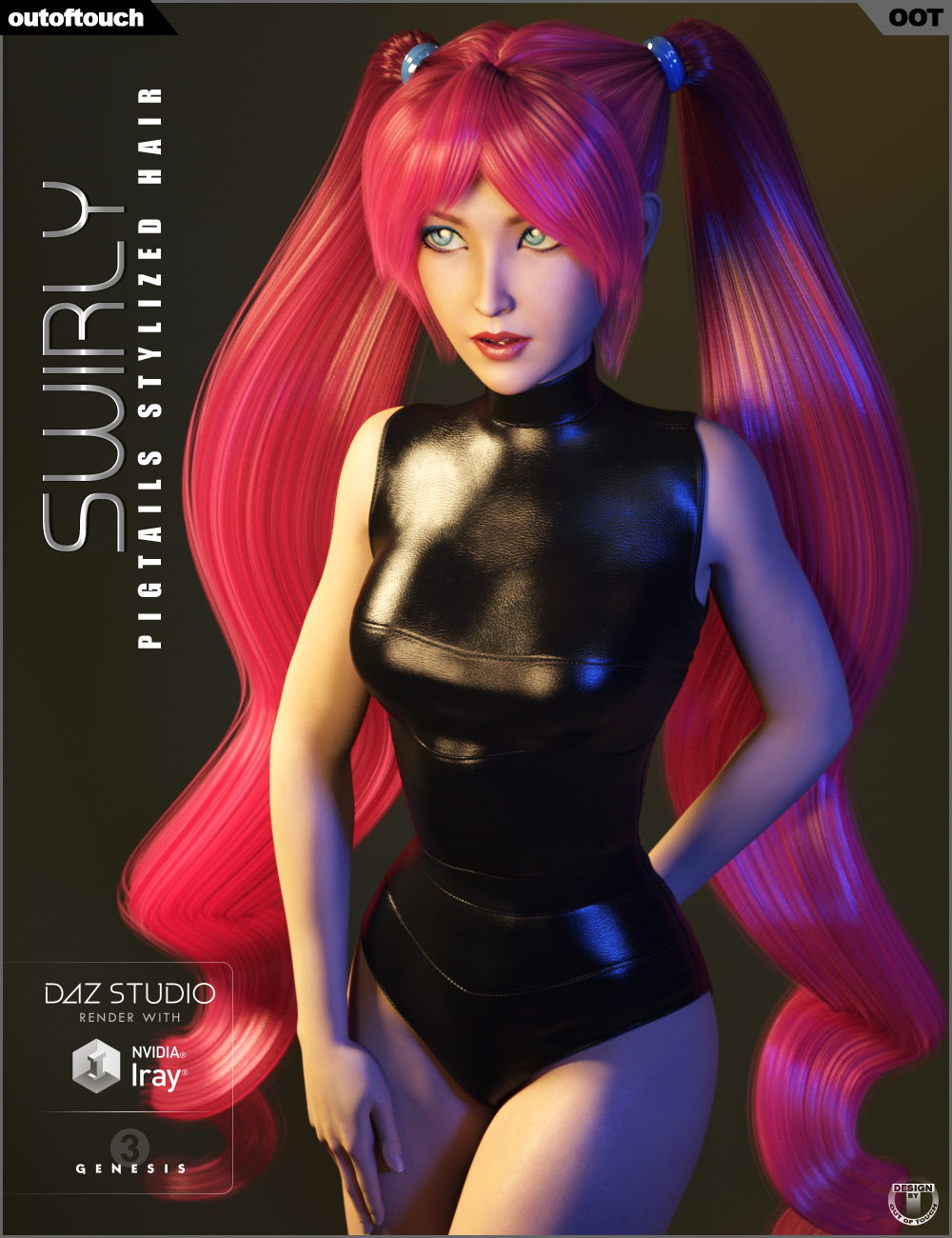 Swirly Pigtails Stylized Hair for Genesis 3 Female(s) Swirly Pigtails Stylized Hair for Genesis 3 Female(s) by: outoftouch, 3D Models by Daz 3D