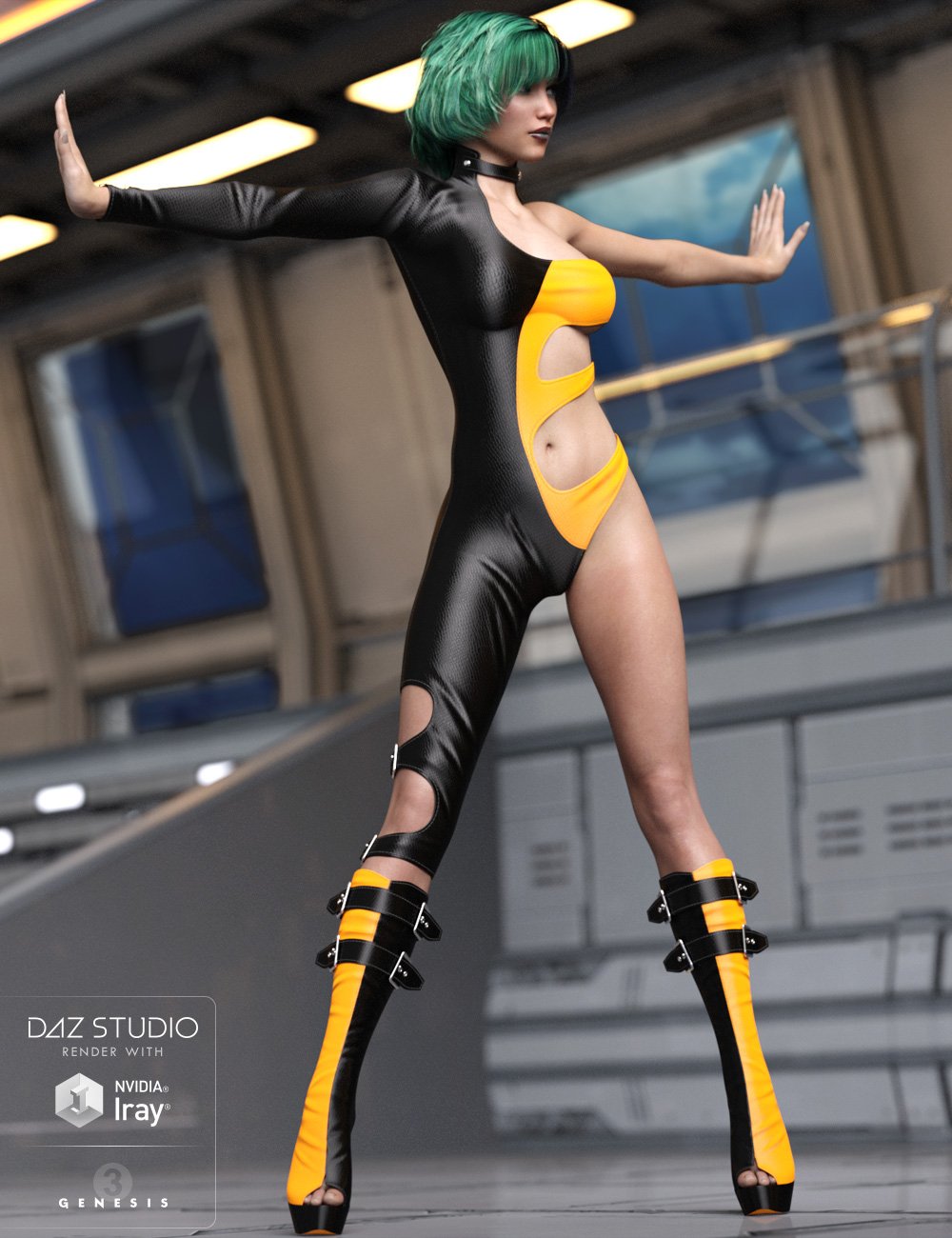 Two Phased Outfit for Genesis 3 Female(s) by: Lilflame, 3D Models by Daz 3D