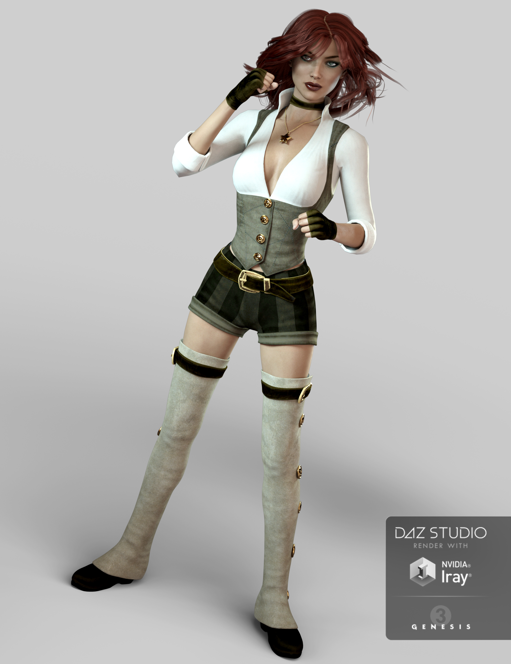 SteamStar Outfit for Genesis 3 Female(s) by: Lady LittlefoxCake One, 3D Models by Daz 3D