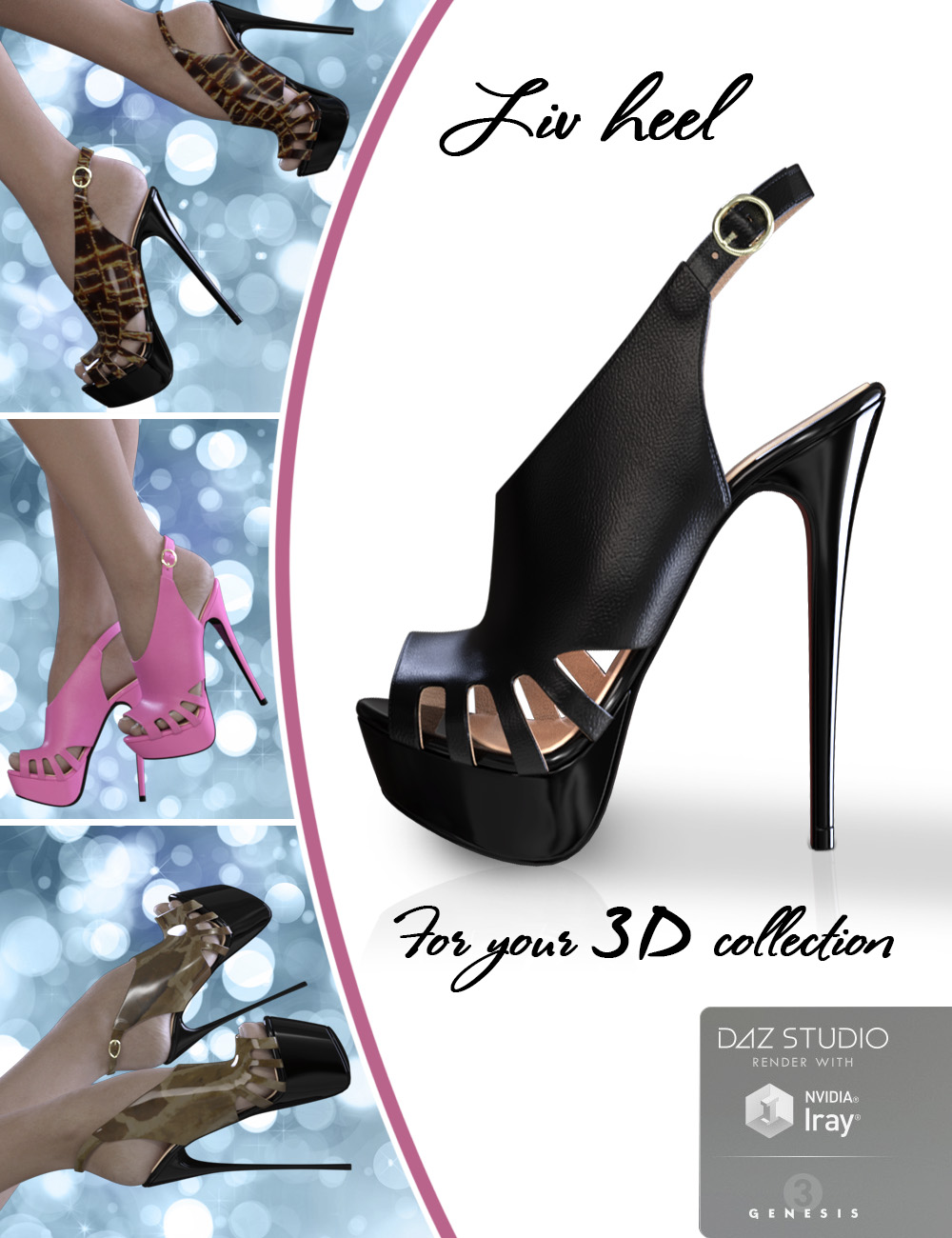 Liv High Heels for Genesis 3 Female(s) by: Arryn, 3D Models by Daz 3D