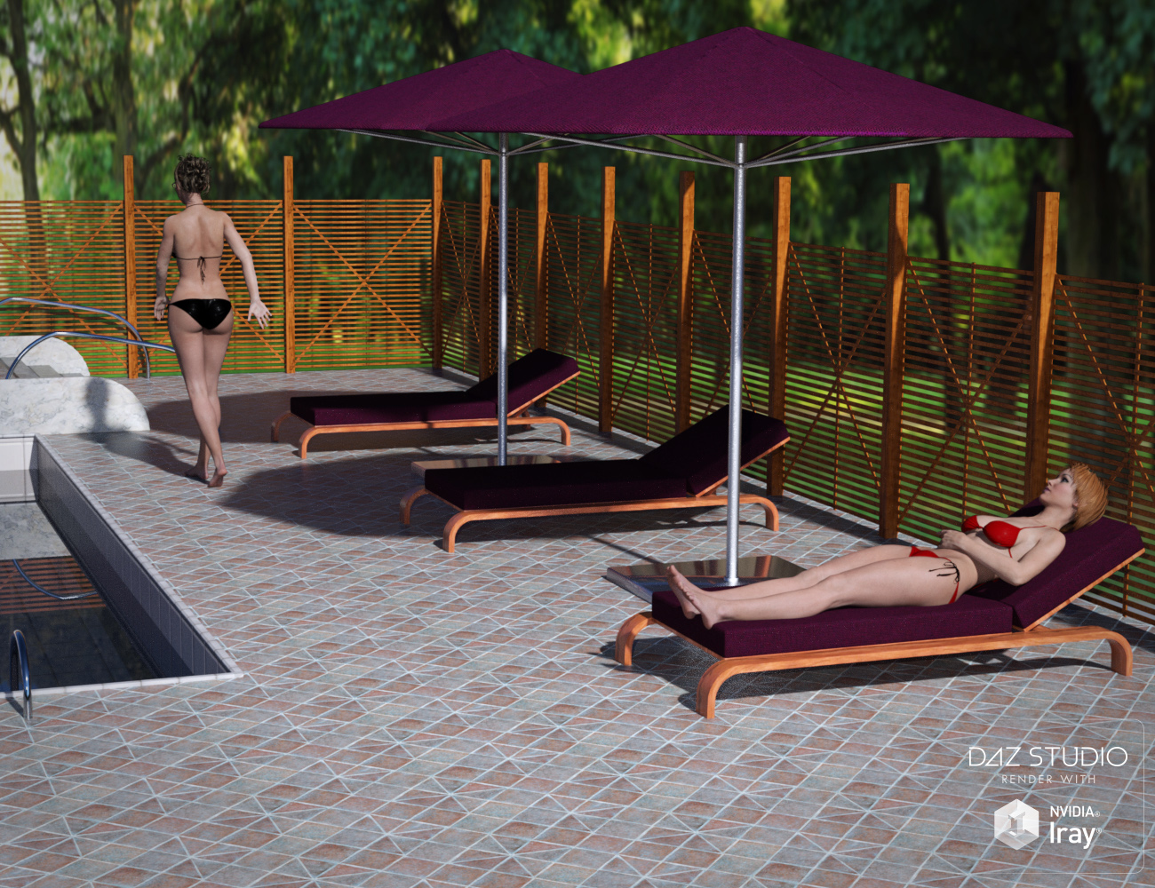 Pool Deck Exterior by: , 3D Models by Daz 3D