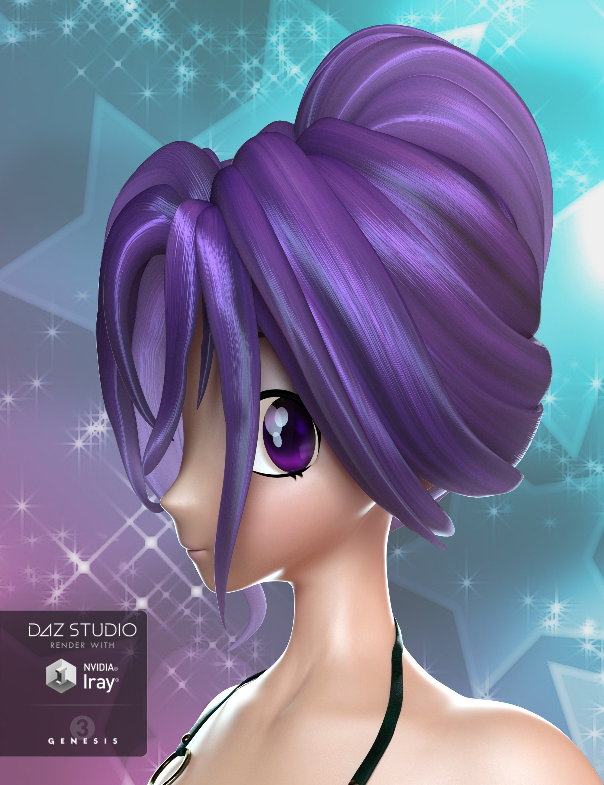 Violet Hair for Genesis 3 Female(s)