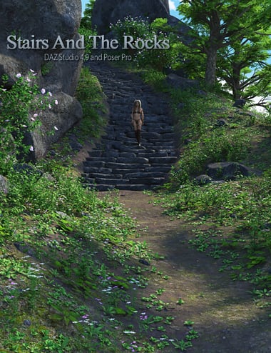 Stairs and the Rocks Stairs and the Rocks by: Andrey Pestryakov, 3D Models by Daz 3D