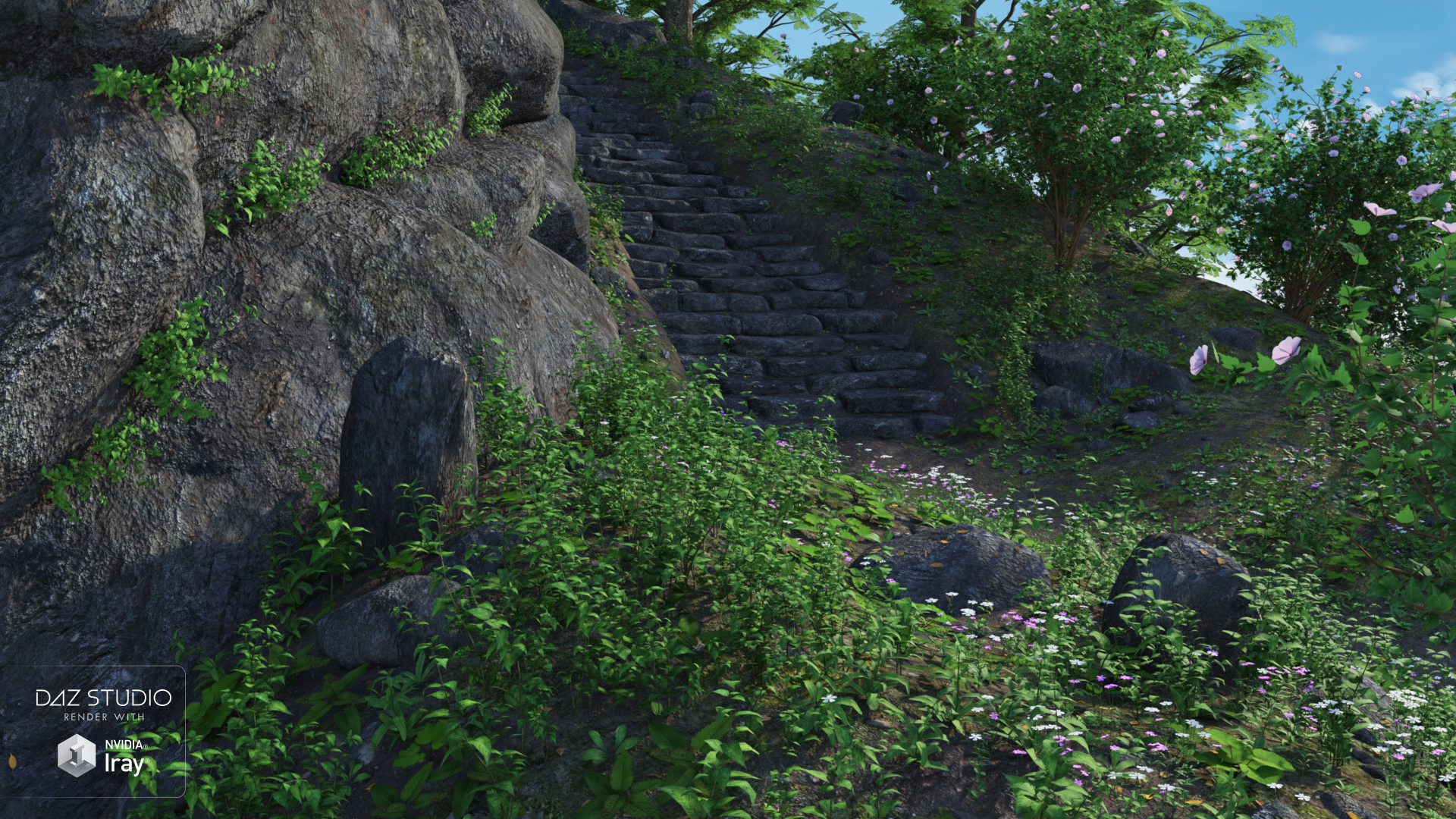 Stairs and the Rocks by: Andrey Pestryakov, 3D Models by Daz 3D