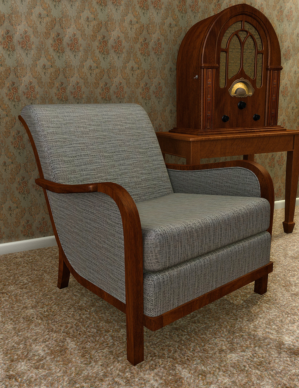 Vintage Lounge Furniture Daz 3D