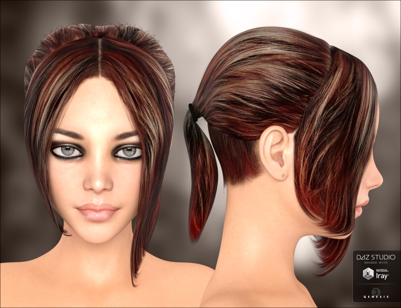 Claudette Hair Claudette Hair by: DarkStarBurningMindVision G.D.S., 3D Models by Daz 3D