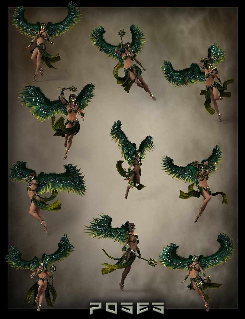 War Bird Outfit and Poses for Genesis 3 Female(s) by: IgnisSerpentus, 3D Models by Daz 3D