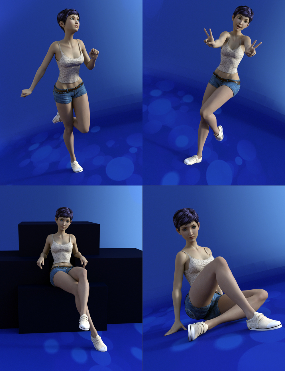 Shojo Poses for Aiko 7 by: Muscleman, 3D Models by Daz 3D