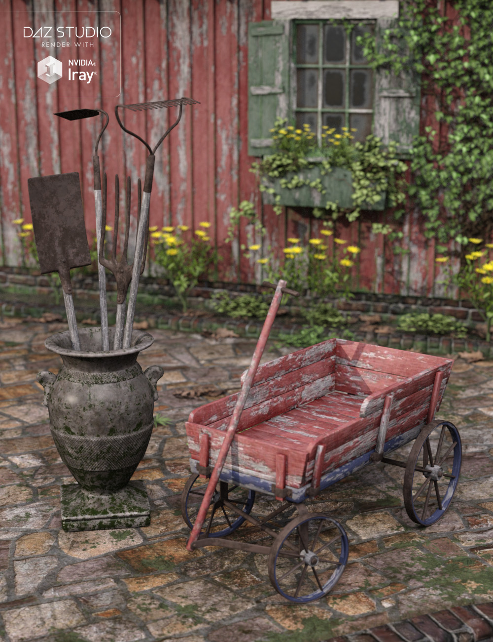 Old Garden - Props and Tools by: Dumor3D, 3D Models by Daz 3D