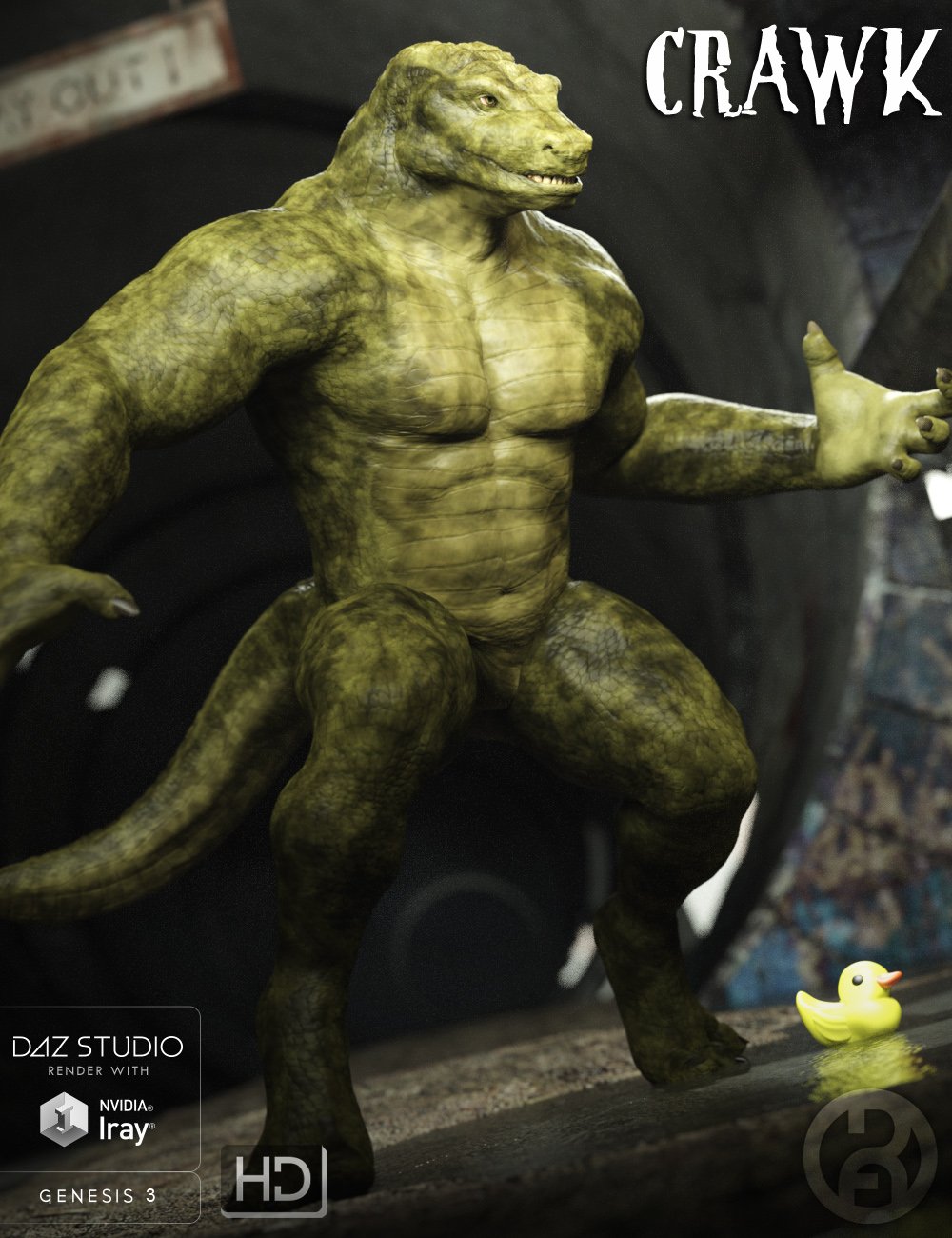 Crawk for Genesis 3 Male by: RawArt, 3D Models by Daz 3D