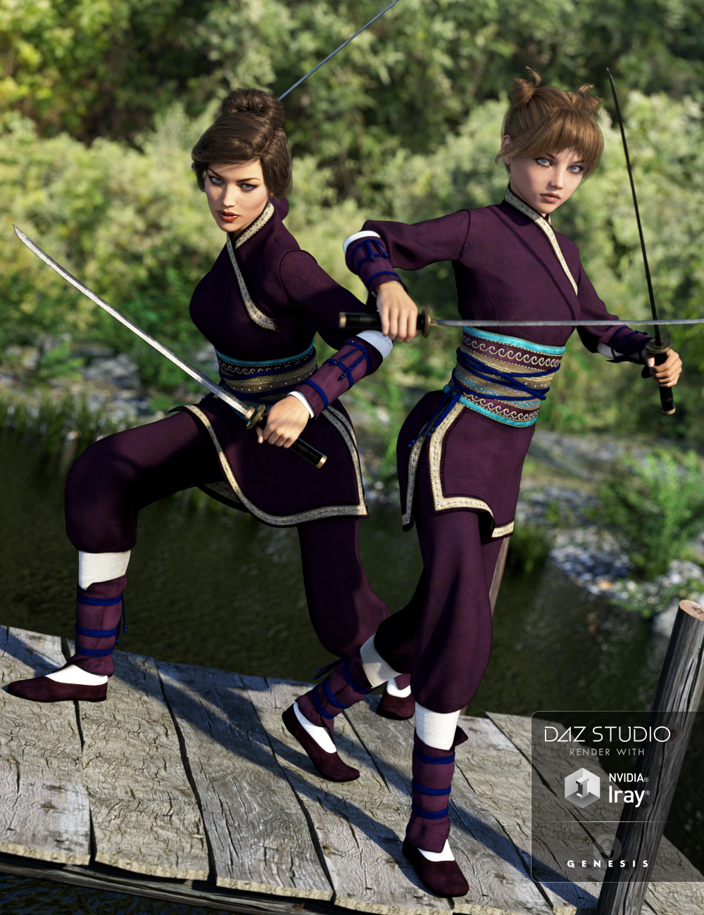 Water Spirit Warrior Outfit for Genesis 3 Female(s) by: NikisatezSarsa, 3D Models by Daz 3D