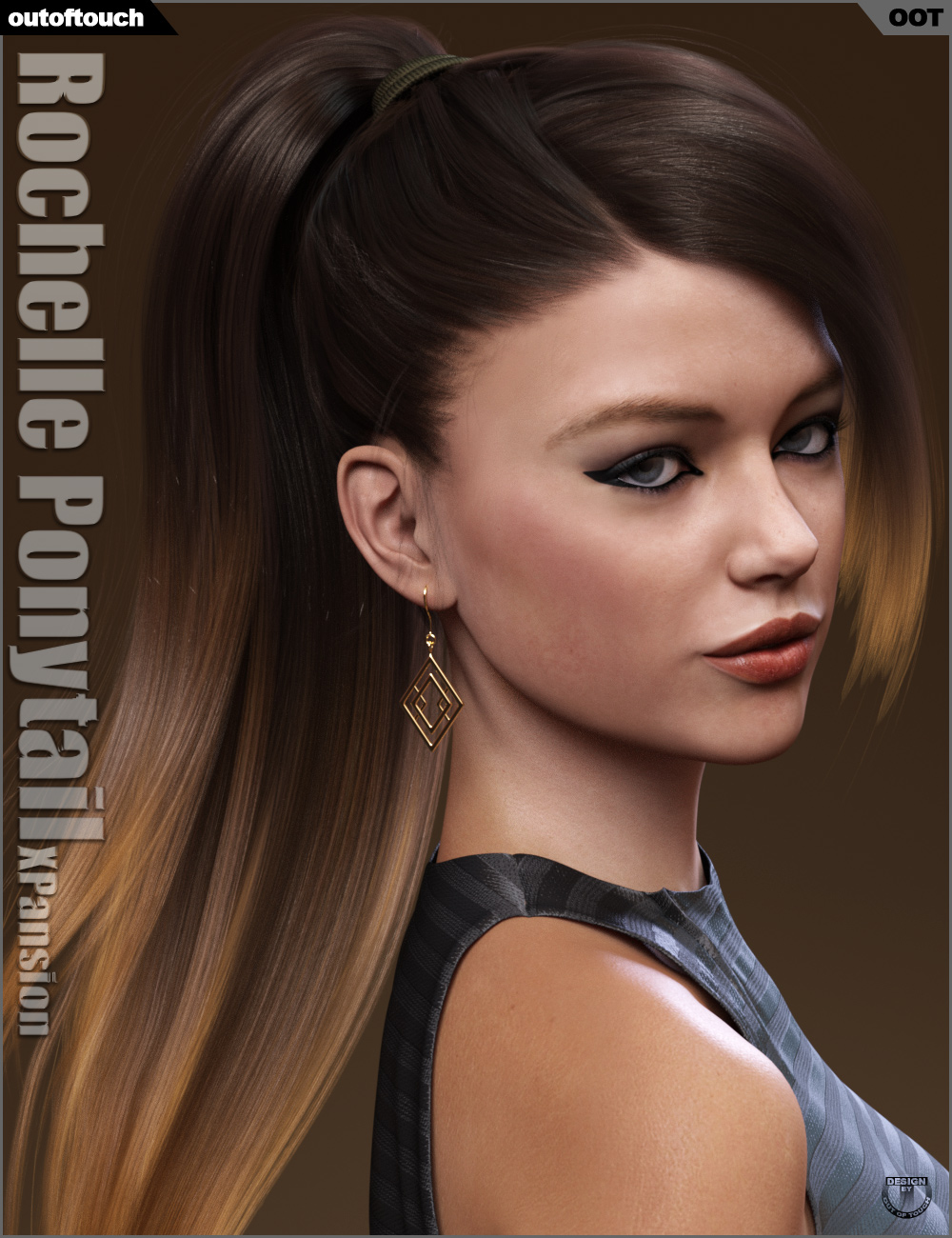 Rochelle Ponytail Hair Iray Texture XPansion by: outoftouch, 3D Models by Daz 3D