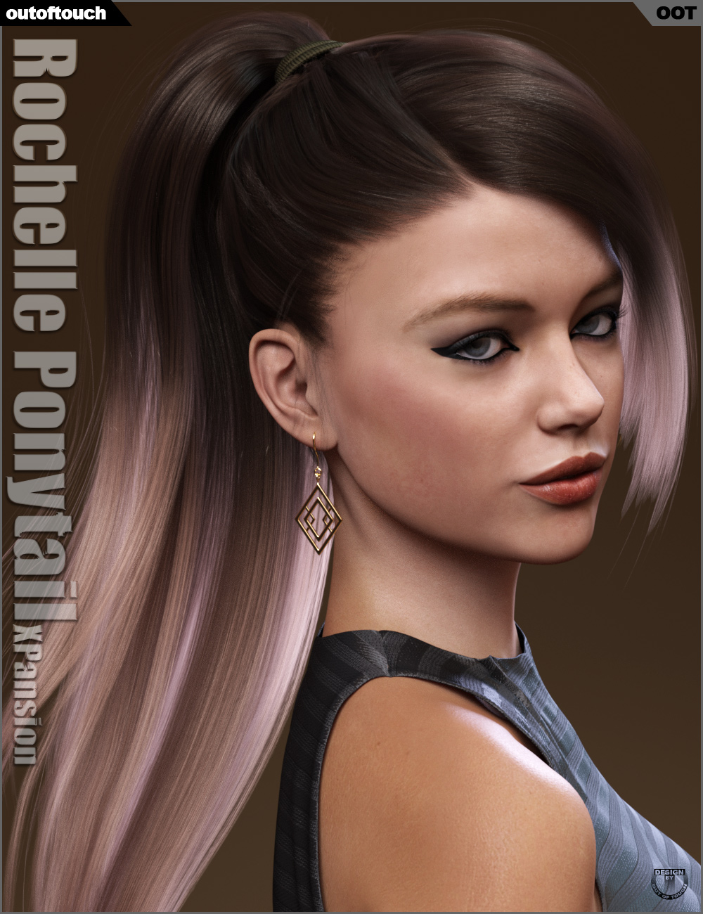 Rochelle Ponytail Hair Iray Texture XPansion by: outoftouch, 3D Models by Daz 3D