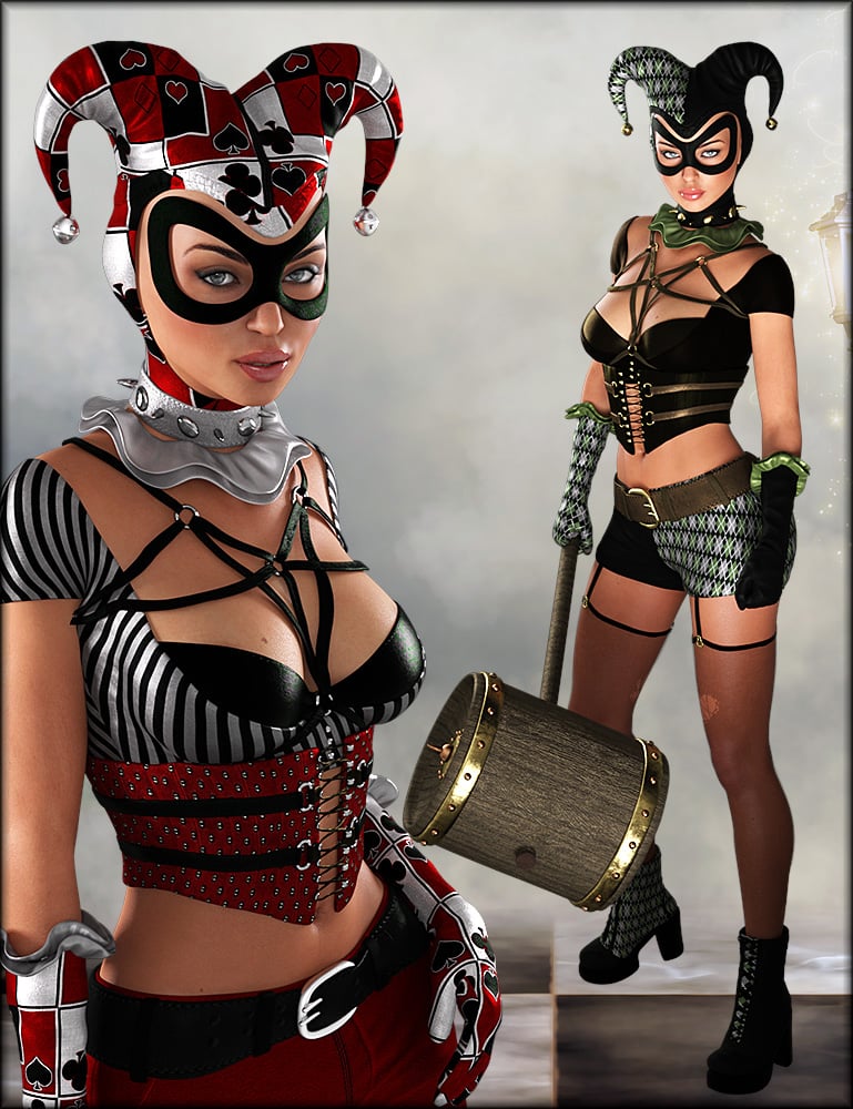 Lady Jester Outfit Textures by: Shox-Design, 3D Models by Daz 3D