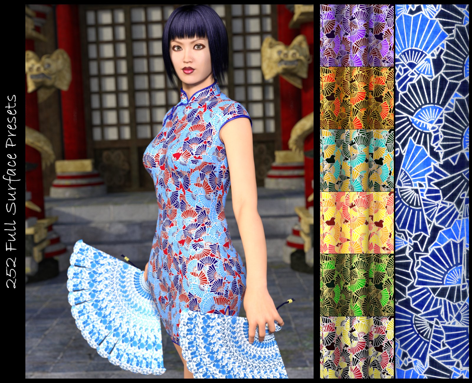 DG Iray Fabrics of Asia Shaders by: IDG DesignsDestinysGarden, 3D Models by Daz 3D