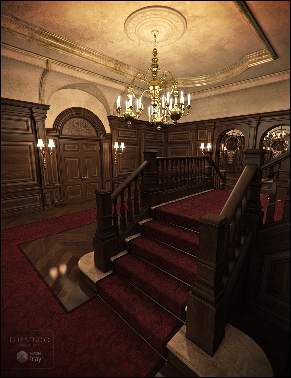Anderson Hall Vestibule Iray Addon by: Jack Tomalin, 3D Models by Daz 3D