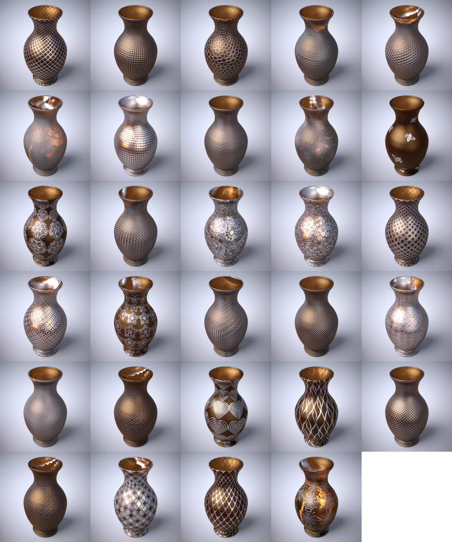 Ornate Glass Iray Shaders by: JGreenlees, 3D Models by Daz 3D