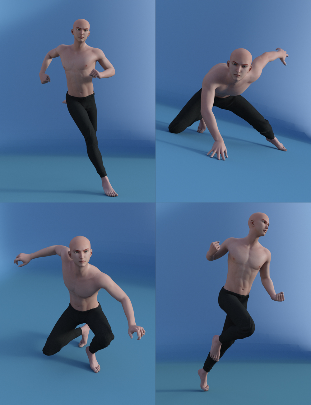Kenji 7 Ultimate Action Poses by: Muscleman, 3D Models by Daz 3D