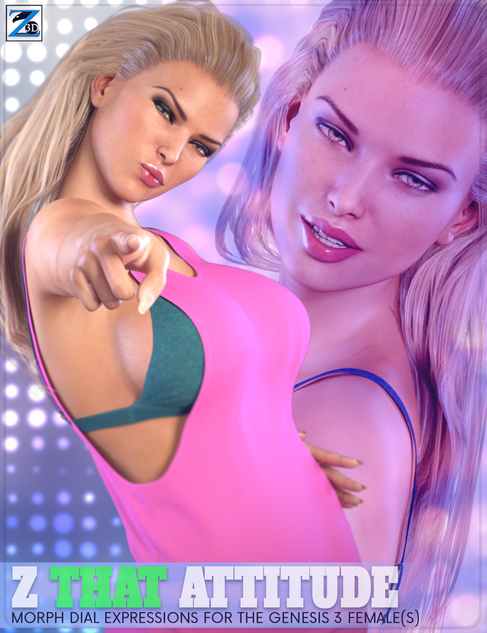 Z That Attitude - Dialable Expressions for the Genesis 3 Female(s) by: Zeddicuss, 3D Models by Daz 3D
