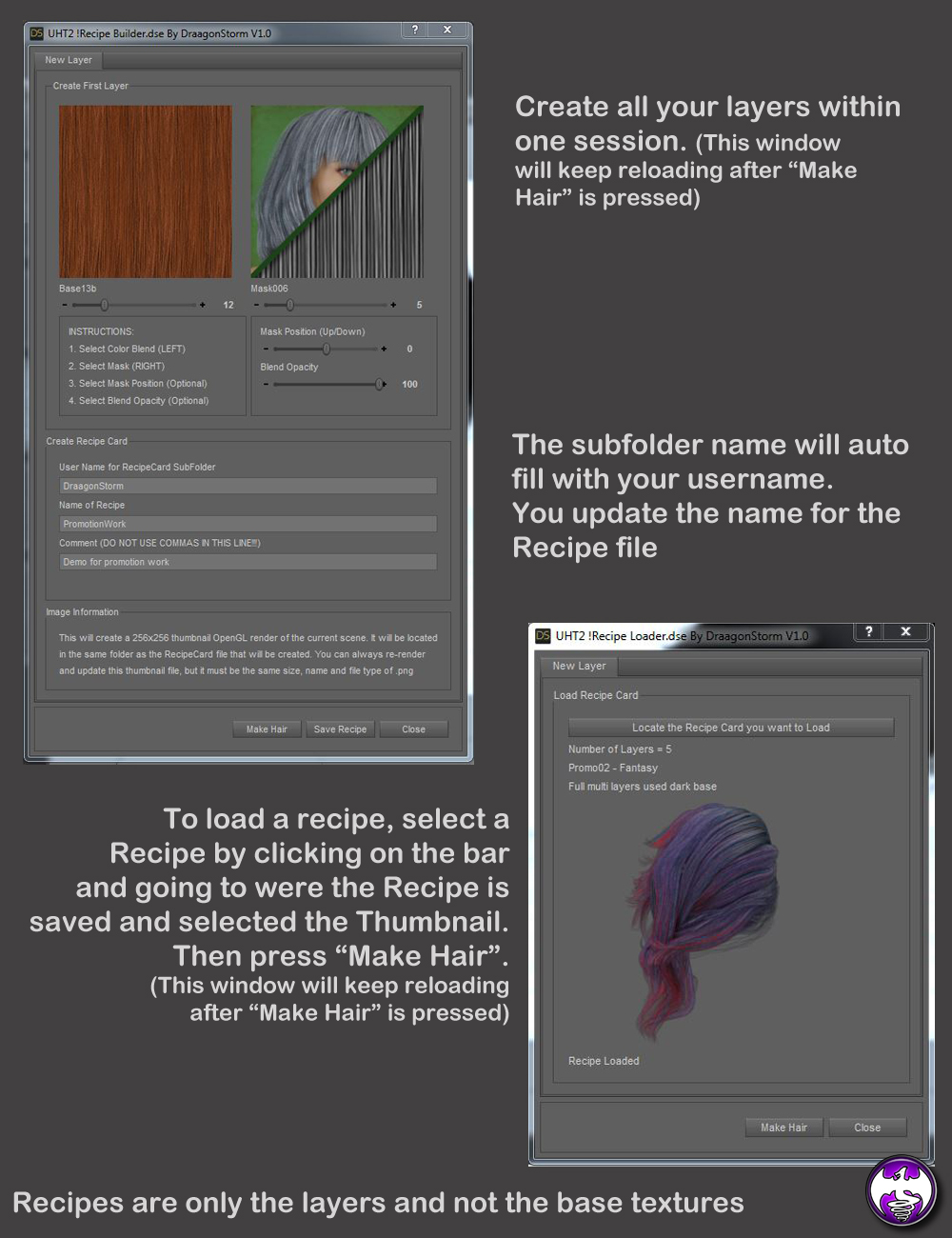 Recipe Builder and Loader for UHT2 Recipe Builder and Loader for UHT2 by: DraagonStorm, 3D Models by Daz 3D