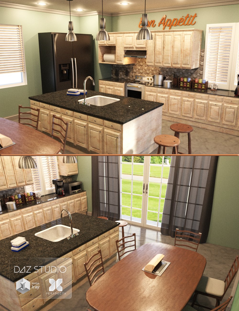 Plain Kitchen by: PerspectX, 3D Models by Daz 3D