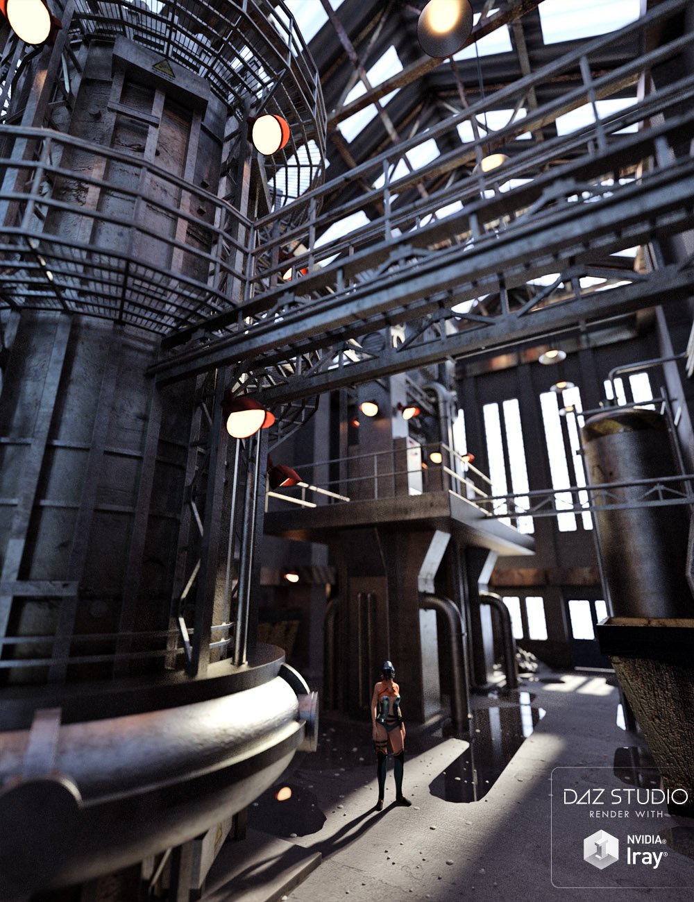 Abandoned Factory Floor by: ForbiddenWhispersDavid Brinnen, 3D Models by Daz 3D