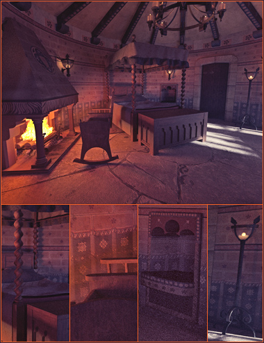 Medieval Tower Bedroom by: ForbiddenWhispersDavid Brinnen, 3D Models by Daz 3D