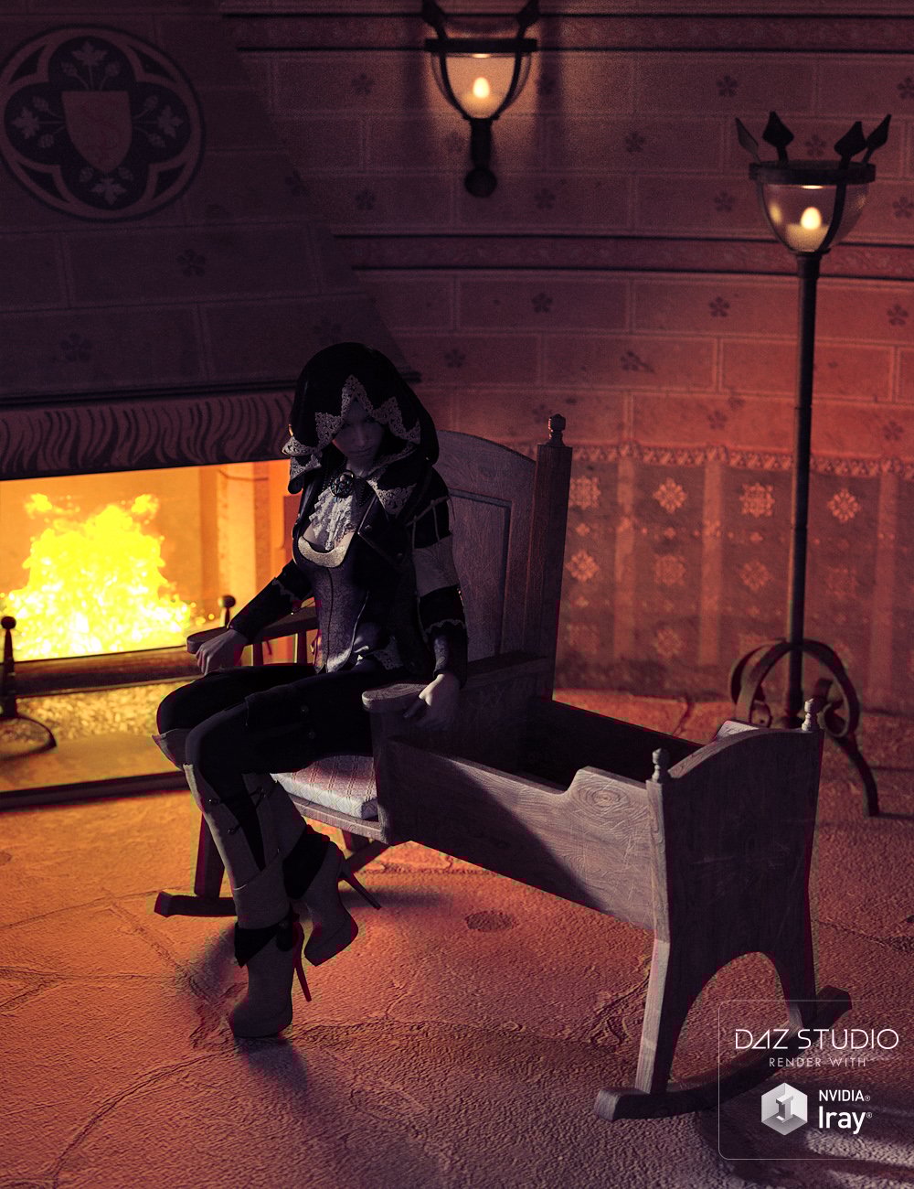 Medieval Tower Bedroom Medieval Tower Bedroom by: ForbiddenWhispersDavid Brinnen, 3D Models by Daz 3D