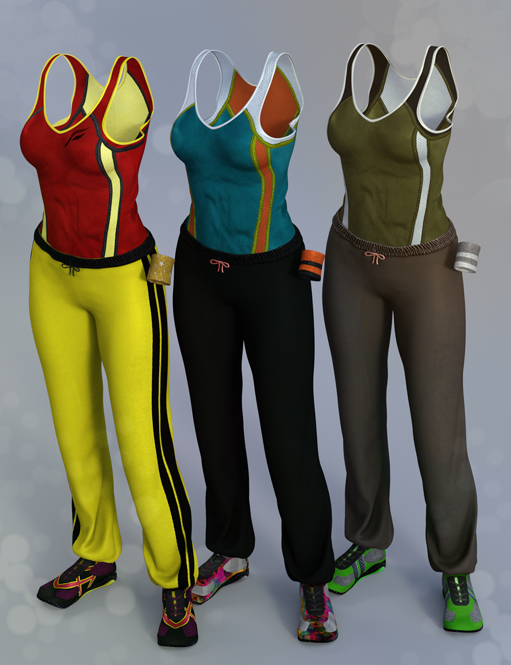 Athletic Gear for Genesis 3 Female(s) by: Shox-Design, 3D Models by Daz 3D