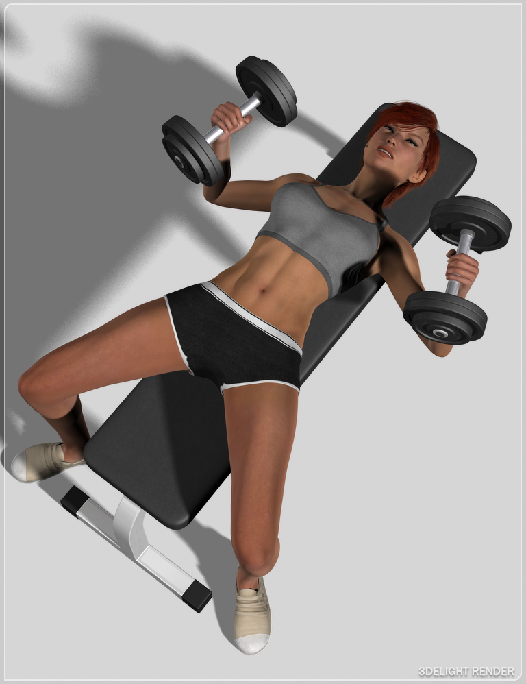 FM Gym Poses: Dumbbells & Barbells by: Flipmode, 3D Models by Daz 3D