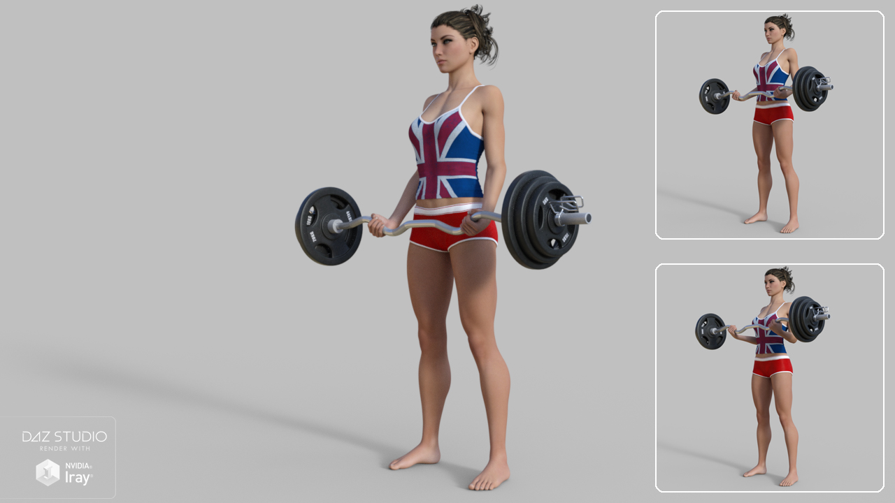 FM Gym Poses: Dumbbells & Barbells FM Gym Poses: Dumbbells & Barbells by: Flipmode, 3D Models by Daz 3D